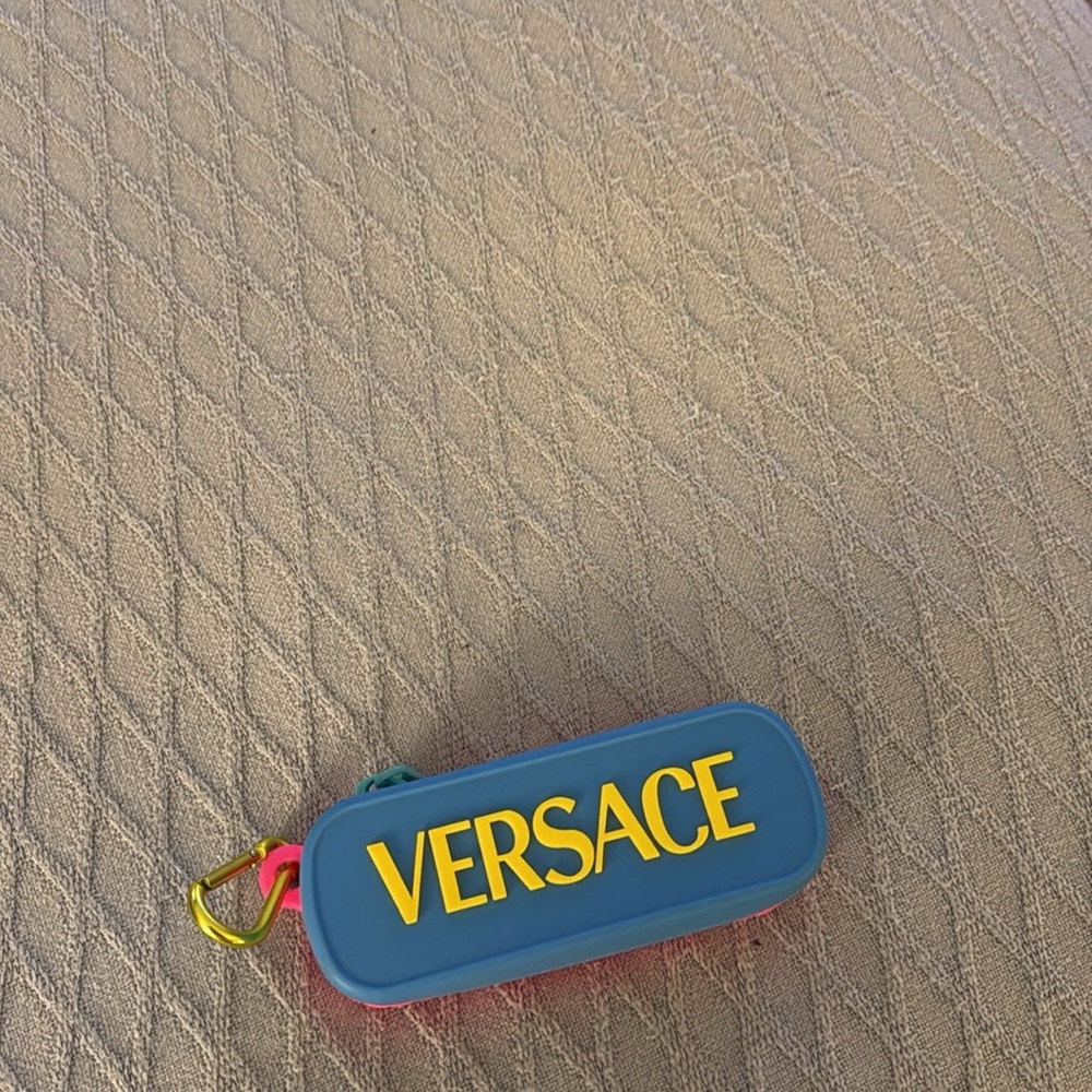 Versace Blue and Pink Keychain with Yellow Accent